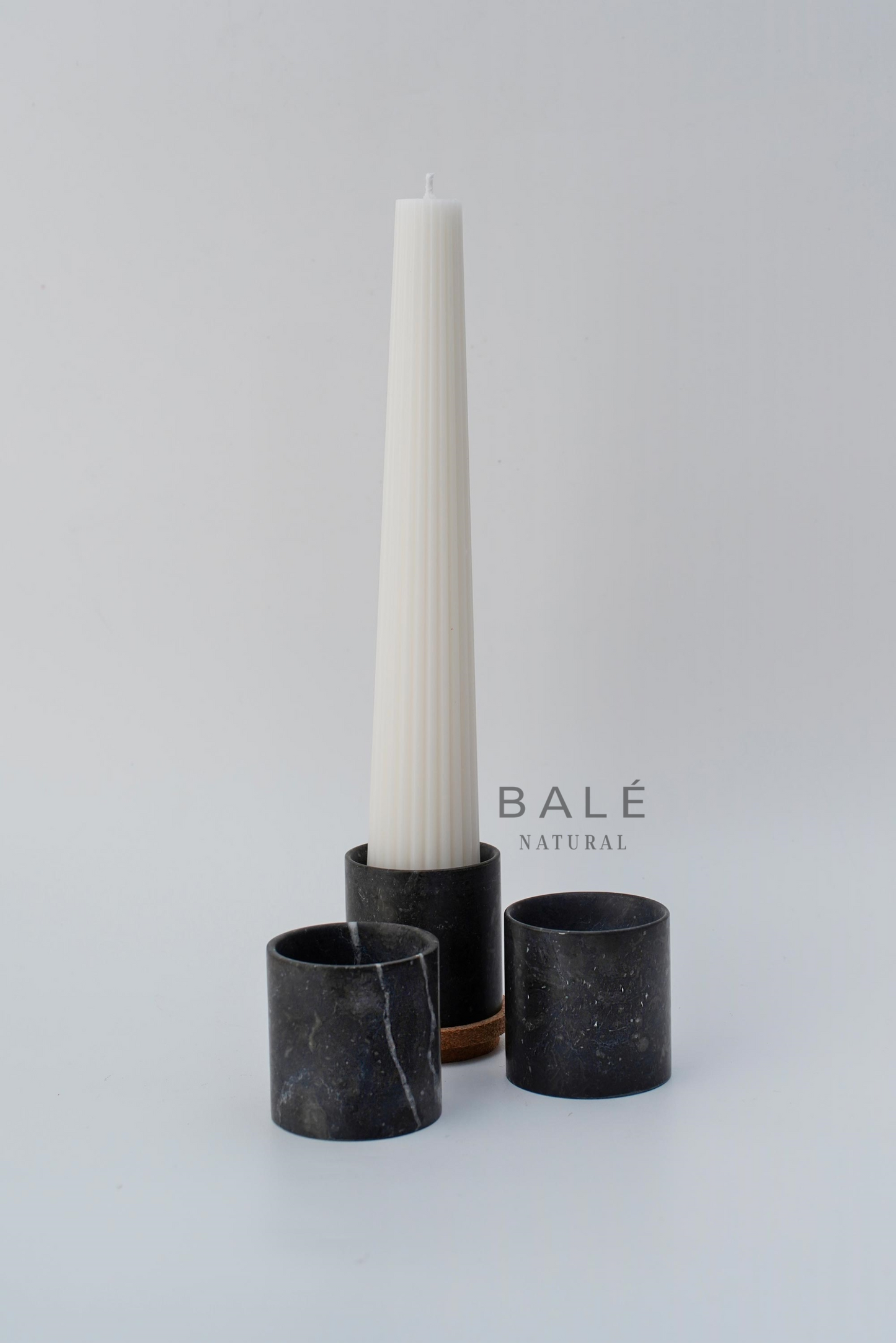 Black Marble Candle Holder
